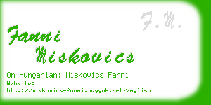 fanni miskovics business card